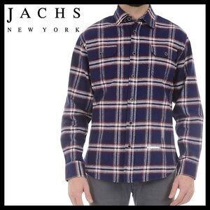 Jachs New York Men’s Brawny Flannel Shirt (Navy/Red) Size-LT/Large Tall Like NEW